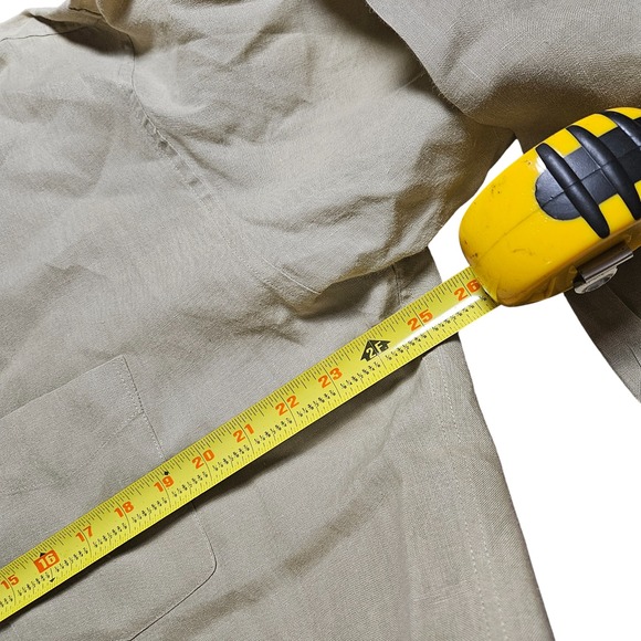 J. Crew Irish Linen Button Up Long Sleeve Shirt XL‎ Beige Prep Minimalist Basic - Picture 7 of 8